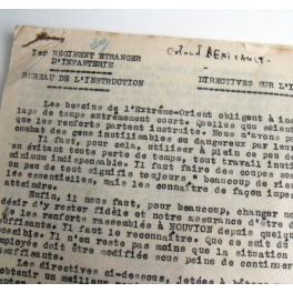 DOCUMENT INSTRUCTION LEGIONNAIRES INDOCHINE 1949