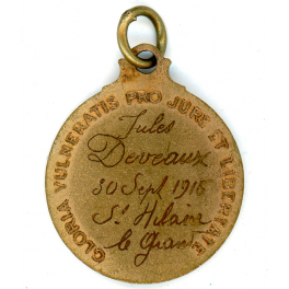 MEDAILLE BLESSES Attribuée Poilu 1915