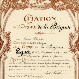 CITATION CAPORAL 8ème ZOUAVES 1917